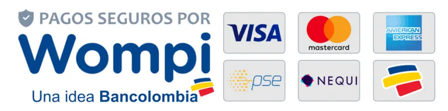 Pagos seguros por Wompi, una idea Bancolombia: Visa, Mastercard, American Express, PSE y Nequi
