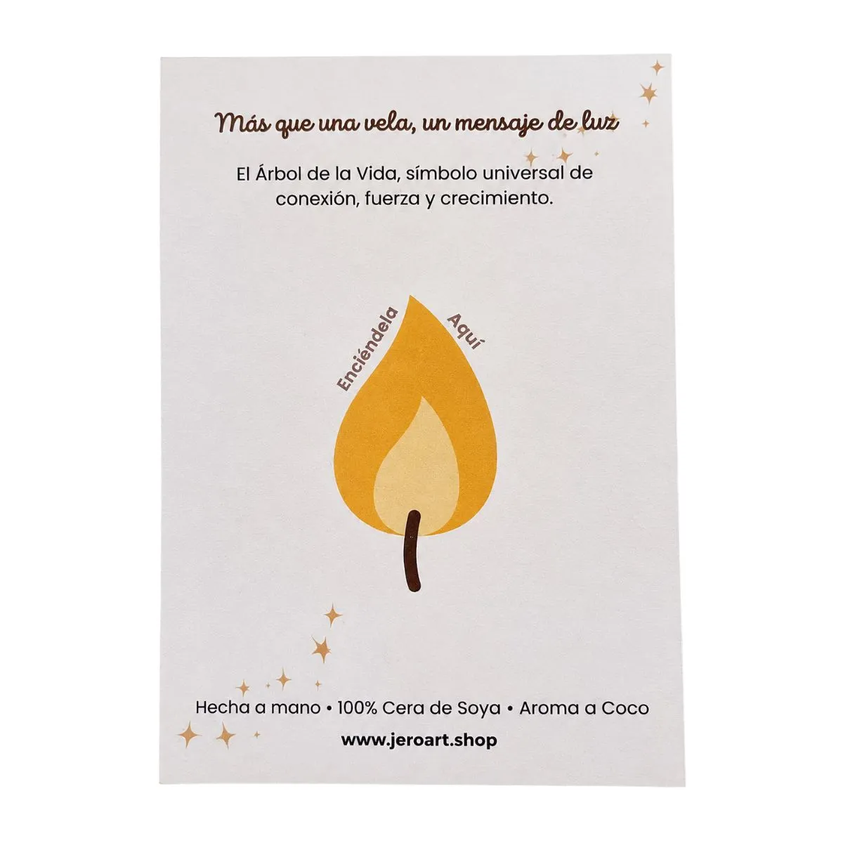 Tarjeta de mensaje de las velas Árbol de la Vida: Más que una vela, un mensaje de luz